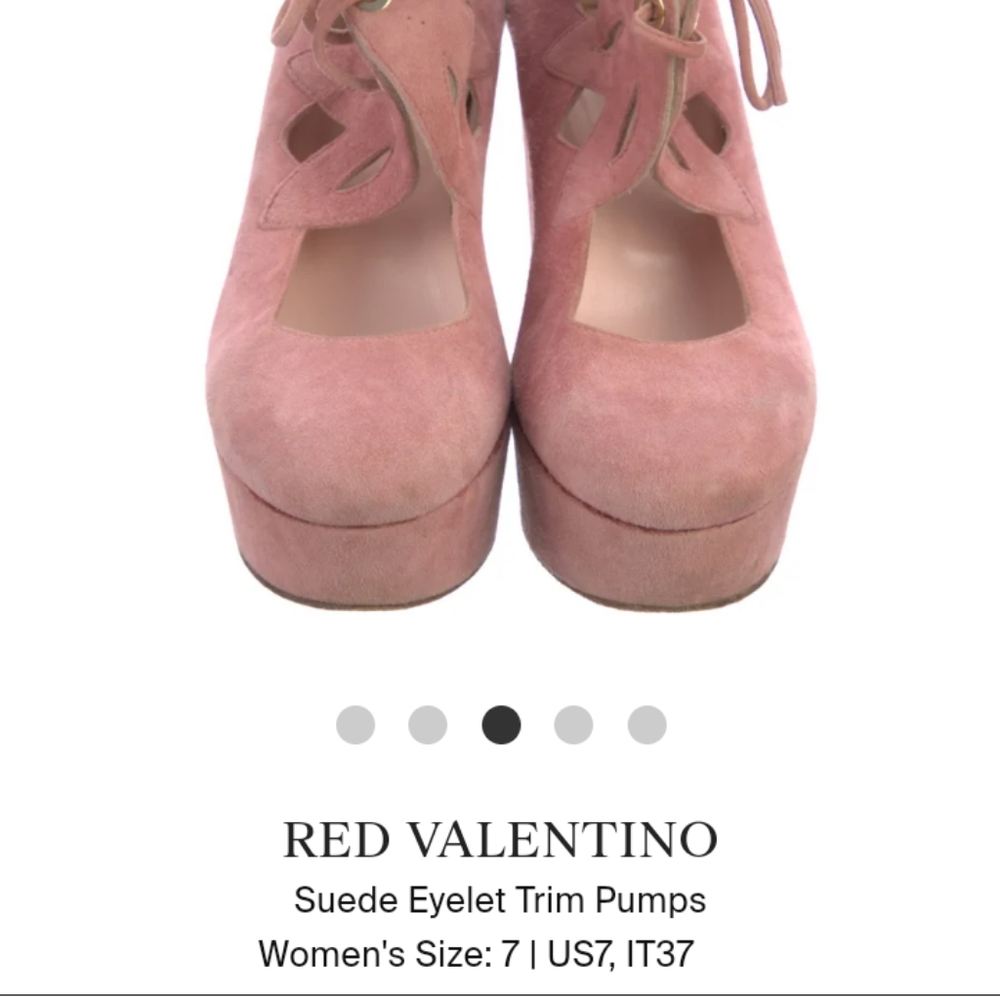 VALENTINO RED PINK SUEDE WEDGE ANKLE BOOTIES. SIZE-7